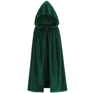 Green Velvet Hooded Cape Cloak 100 CM